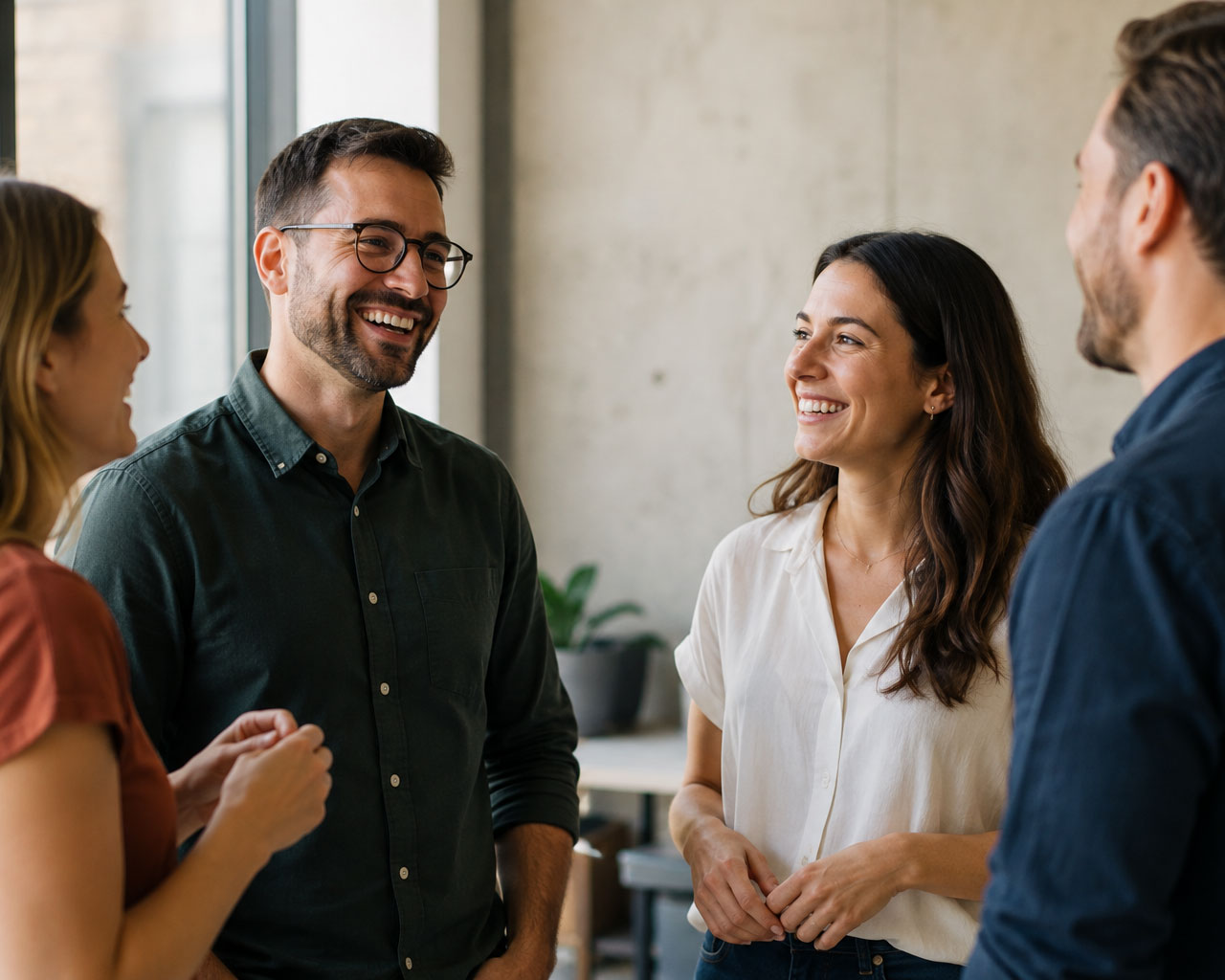 Membres de l’équipe Cuisi-n-art qui discutent en souriant